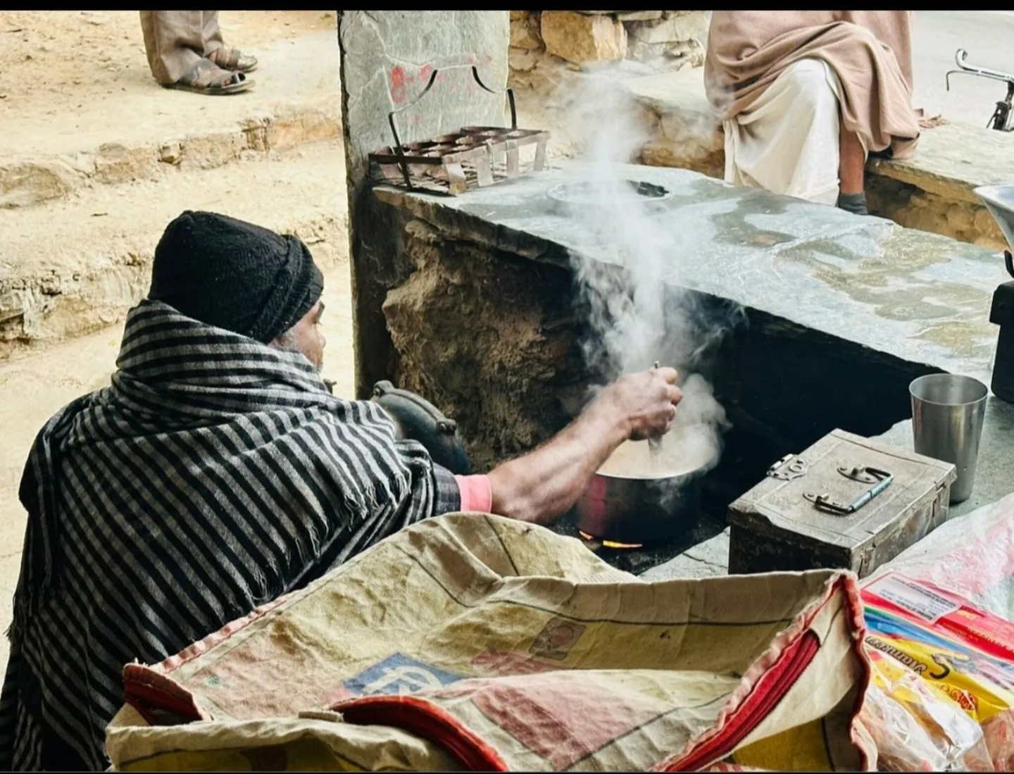 A street-side kitchen in Old Delhi